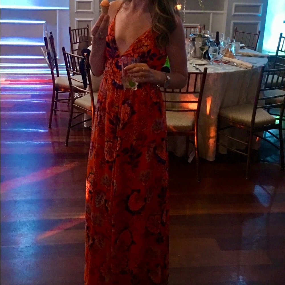 Express bright floral maxi dress. Size XS.